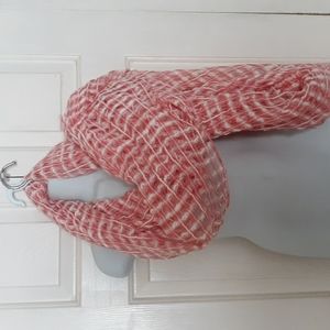 Free people scarf shawl wrap pink and white gauzy material